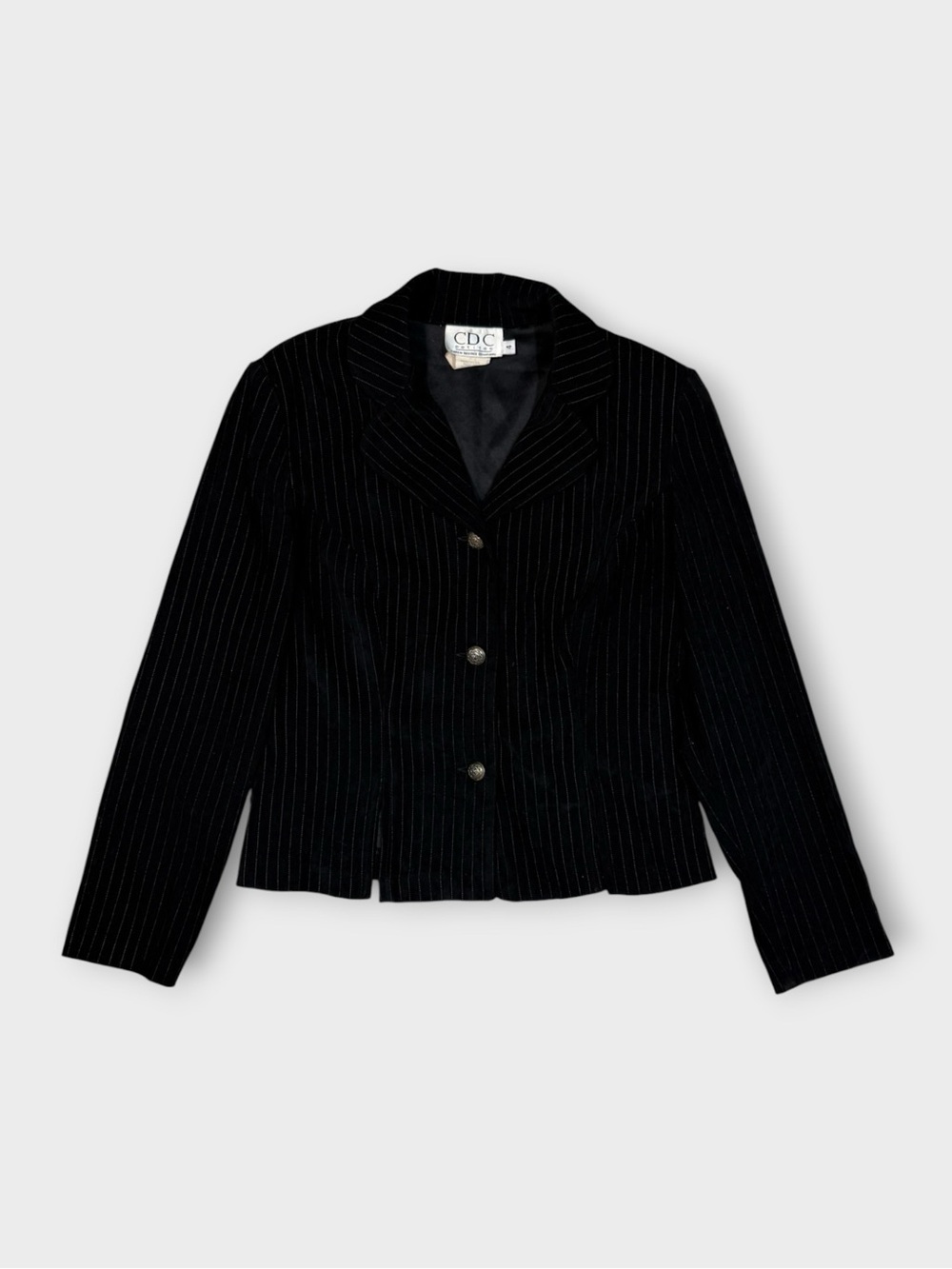 CDC Petites | Black Pinstriped Blazer